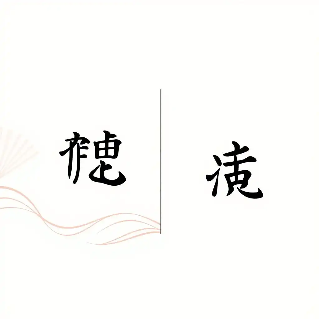 Illustrative design showing the contrast between complex and easy-to-pronounce Chinese names.